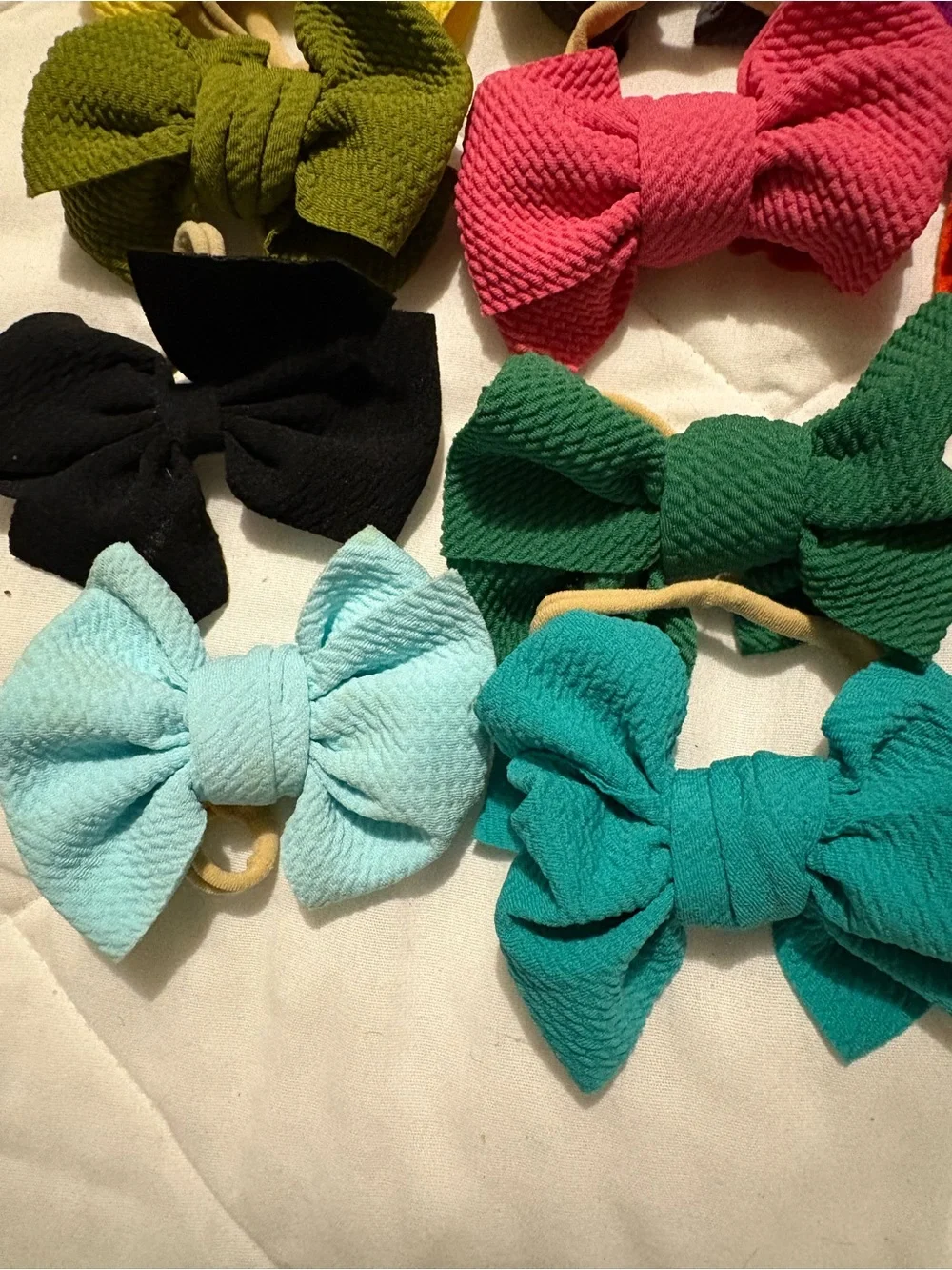 Kids Bow Hair Elastics - Assorted Colors